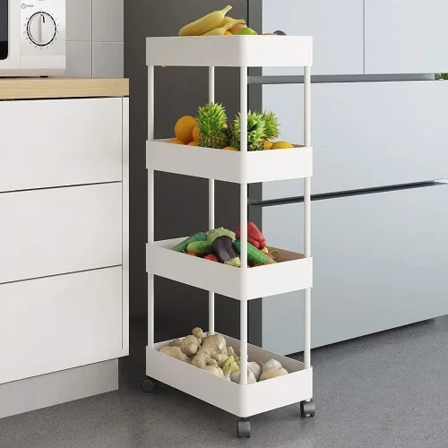 Miniatura 16 de BEEY Carrito de almacenamiento plegable de metal con ruedas, sin montaje, cesta de mercado de alambre de metal, organizador de almacenamiento Negro