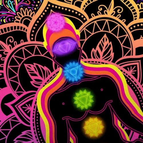 Miniatura 3 de JAWO Tapiz hippie de siete chakras, tapiz hippie para yoga, meditación, tapiz bohemio con mandala para sala de yoga, dormitorio, sala de estar
