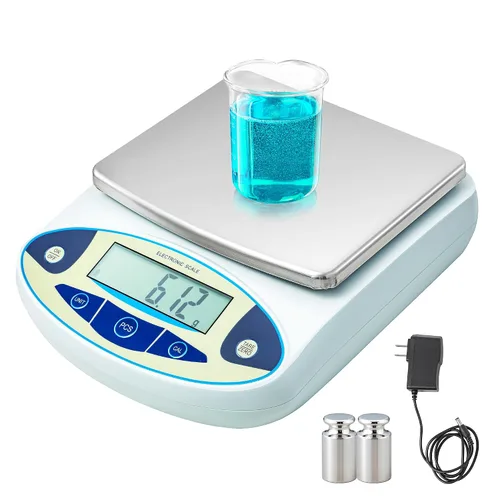 Miniatura 10 de Báscula de laboratorio de 3.53 oz x 0.00 oz, balanza analítica de alta precisión con parabrisas digital. Báscula electrónica de gramos