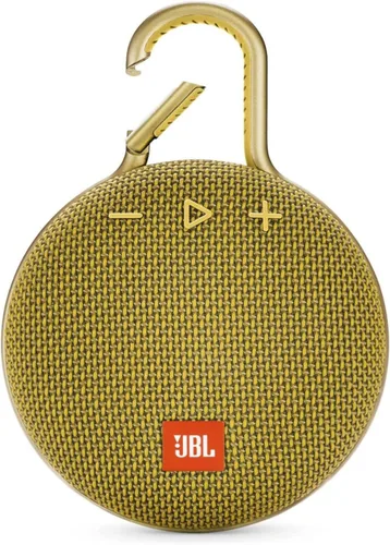 JBL Clip 3, amarillo mostaza, altavoz Bluetooth impermeable, duradero y portátil, hasta 10 horas de reproducción, incluye altavoz con cancelación de