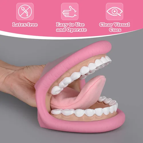 Miniatura 2 de Ultrassist Marioneta de Mano de Boca de Tamaño Mediano con Lengua para Niños Color Verde, Marioneta de Boca para Terapia del Habla, Incluye Cepillo