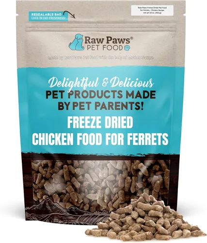Miniatura 7 de Raw Paws Alimento liofilizado para hurones – Receta de carne de res, 16 onzas – Hecho en Estados Unidos – Dieta de hurones sin granos para hurones