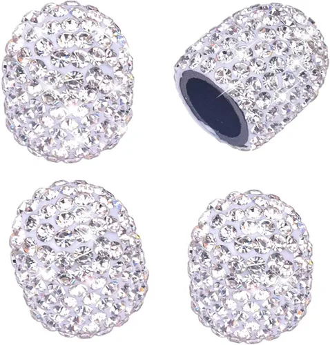 Tapones de vástago de válvula, paquete de 4 tapones de válvula de neumático de coche universales hechos a mano con diamantes de imitación de cristal