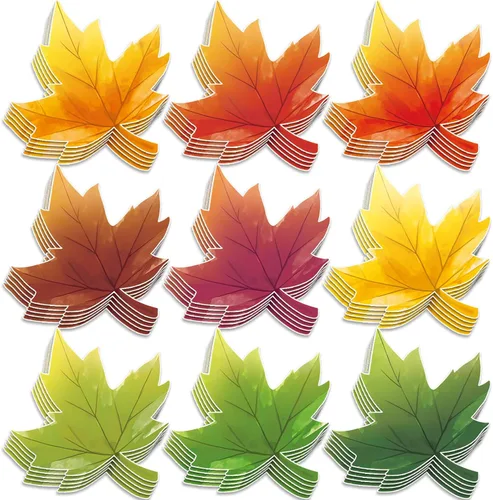 Miniatura 7 de Geyee Juego de 108 tableros de anuncios cristianos de hojas de otoño para Acción de Gracias, hojas religiosas de arce, troqueladas