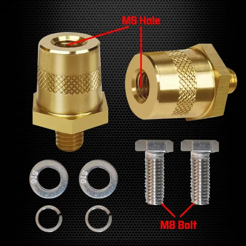 Miniatura 3 de Ampper Postes de carga de terminal de batería de poste lateral de latón macho de 3/8"-16 roscas, poste lateral estándar adaptador de poste