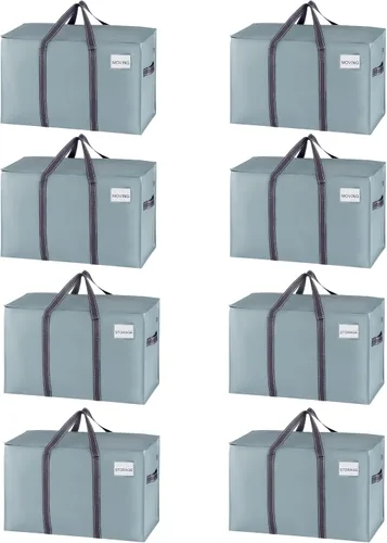 Miniatura 49 de VENO - Paquete de mudanzas, cajas de almacenamiento para embalaje universitario con tapas alternativas, para dormitorio, extragrande, asas