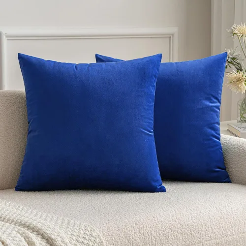 Miniatura 9 de MIULEE Fundas de almohada de terciopelo de 22 x 22 pulgadas, paquete de 2 unidades, color negro, fundas de cojín cuadradas decorativas súper suaves