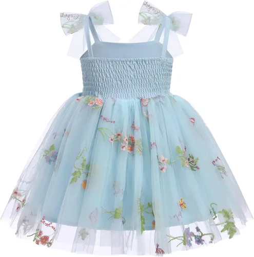 Miniatura 2 de Vestido tutú de verano para niñas pequeñas, sin espalda, vestido de princesa para fiesta de cumpleaños, lentejuelas, con volantes, tul con lazo