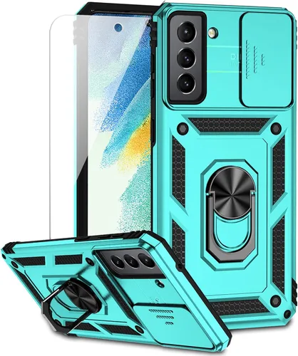 Miniatura 11 de Funda para Samsung Galaxy S20 FE 5G con cubierta para lente de cámara, protector de pantalla HD, soporte de anillo magnético probado contra caídas