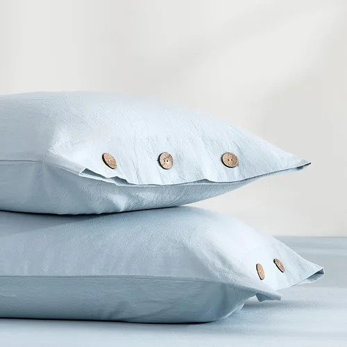 Miniatura 28 de JELLYMONI Juego de 2 fundas de almohada de algodón tamaño King de 20 x 36 pulgadas, color blanco crema, 100% algodón lavado, suave y transpirable