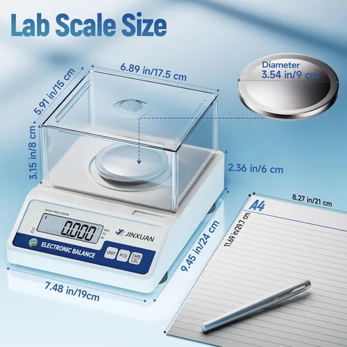 Miniatura 5 de Báscula de laboratorio 500gx0.001g Balanza de alta precisión Balanza analítica, escala de miligramo digital Escala de laboratorio científica