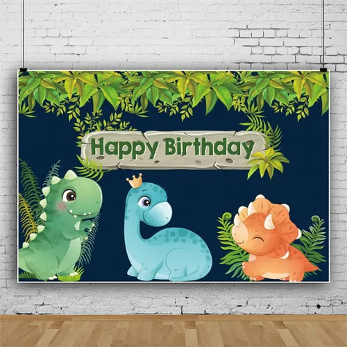 Fondo de cumpleaños de dinosaurio de dibujos animados de 5 x 3 pies, fiesta temática de dinosaurios, fiesta de baby shower, fondo de fotografía,