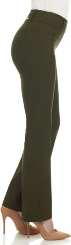 Miniatura 3 de Rekucci - Pantalones elásticos para mujer, de ajuste cómodo y levemente acampanados