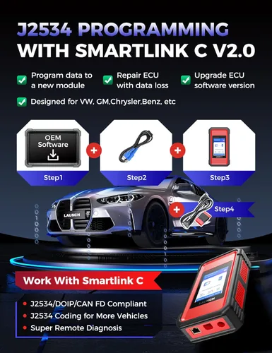 Miniatura 4 de Launch X431 PRO3 V+ Elite, herramienta de escaneo bidireccional SmartlinkC 2.0 2026 con porttocolo J2534, escáner de camiones HD, 10.1 pulgadas