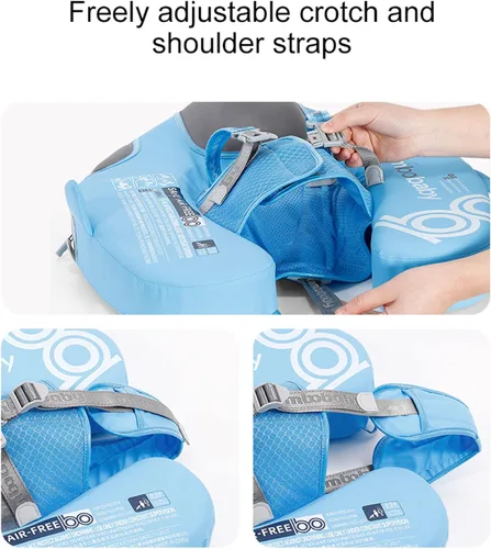 Miniatura 6 de Mambobaby Flotadores con toldo y cola, flotador de bebé no inflable para piscina, añade cola, evita voltear natación, entrenador, flotadores de bebé