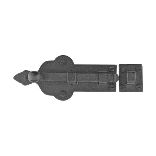 Miniatura 17 de Renovators Supply Manufacturing Pestillo de cerradura de puerta de 4 pulgadas. Pestillo de perno deslizante de hierro forjado negro con accesorios