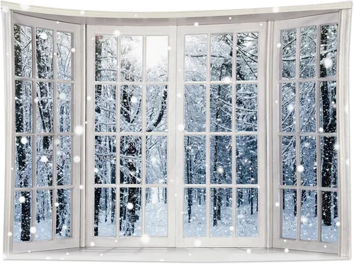 Miniatura 17 de HVEST Tapiz de cielo estrellado, nieve, montaña, para colgar en la pared, bosque de pinos, tapices para dormitorio, sala de estar, decoración
