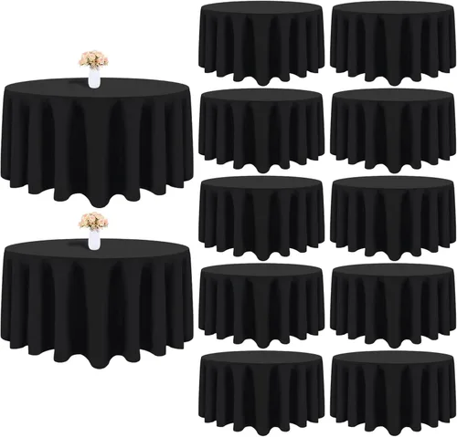 Miniatura 13 de Paquete de 8 manteles rectangulares color beige de 60 x 102 pulgadas para mesas rectangulares de 6 pies, resistentes a las arrugas, tela