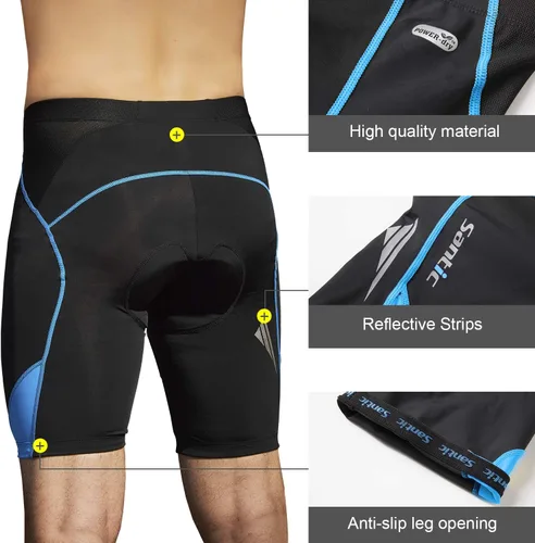 Miniatura 4 de Santic Pantalones cortos de ciclismo acolchados para hombre, pantalones de ciclismo para ciclismo, ropa de ciclismo