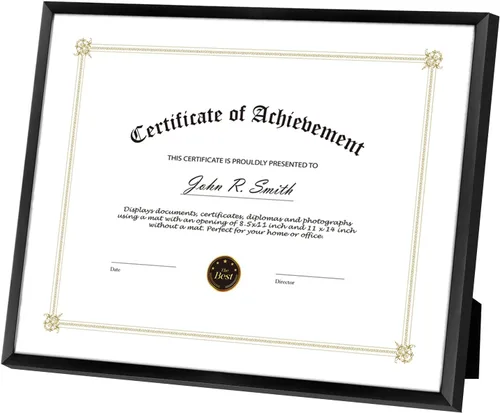 Miniatura 6 de Golden State Art, Marco de aluminio para certificado de 8.5 x 11 pulgadas, marcos de diploma de metal para documentos de 8.5 x 11 pulgadas, parte