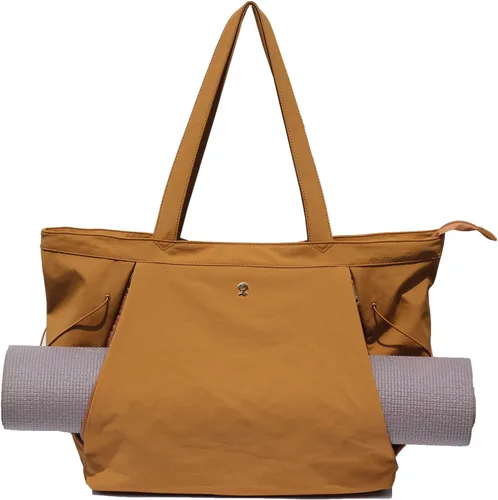 Miniatura 11 de ESVAN Bolsa de yoga para mujer, bolsas de hombro con cordón para oficina, entrenamiento, viajes, transporte, pilates, gimnasio y playa Púrpura