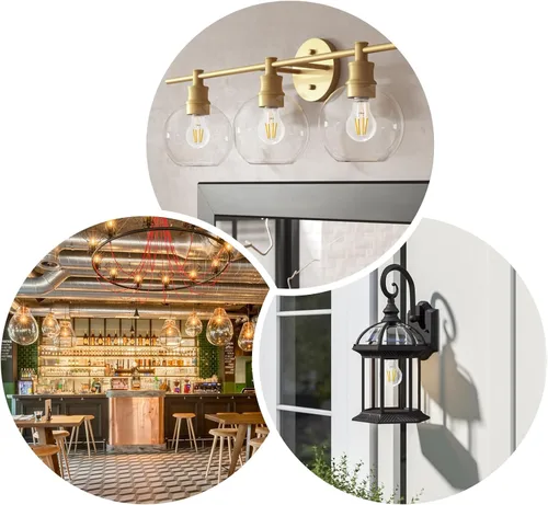 Miniatura 6 de Qingmiao Bombilla LED Edison A19 E26 con base regulable, 4 W (equivalente a 40 vatios) 3000 K blanco cálido suave, bombilla de filamento LED de 6 W