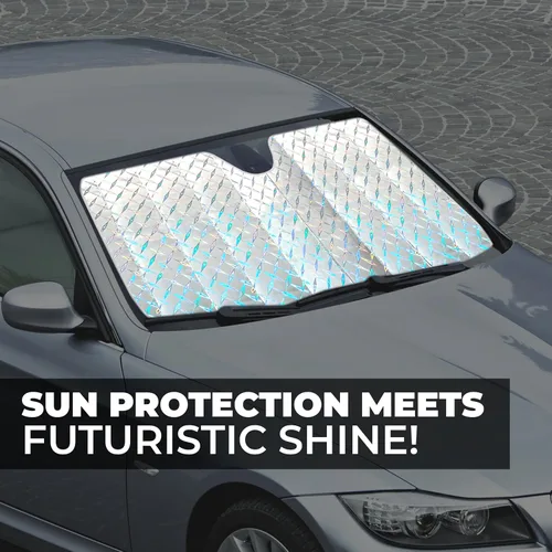 Miniatura 2 de EcoNour Parasol holográfico grande para parabrisas de automóvil, protector solar reflectante UV y de calor para automóviles, diseño de acordeón