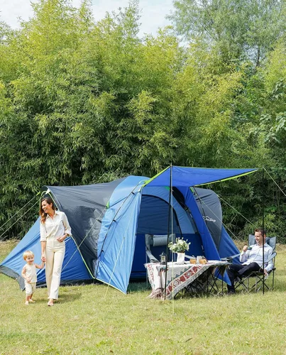 Miniatura 9 de LOYEAHCAMP Tienda de campaña de 8 personas con cúpula extendida más grande con 3 habitaciones, tienda de campaña familiar impermeable