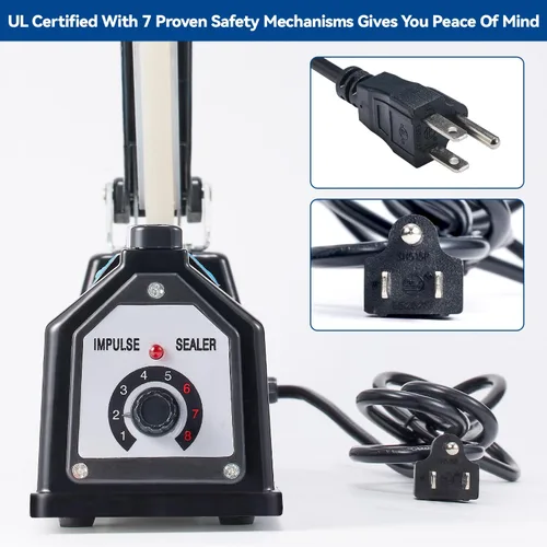 Miniatura 5 de Sealer Pro - 20 pulgadas - 0.197 in de ancho de sellado - Sellador térmico por impulso, más resistente para un sellado fuerte y seguro para Metallic