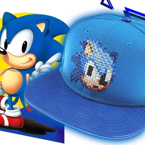 Miniatura 4 de Sega Genesis Sonic The Hedgehog Hat - Azul 8 Bit Pixel Don't Blink Snapback, Azul