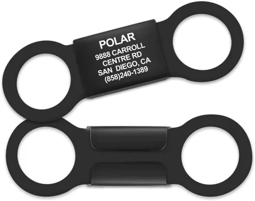 Miniatura 8 de Etiquetas de identificación de mascotas deslizables de acero inoxidable de 1 pulgada para gatos y perros, sin ruido, silenciosas, sin tintineos
