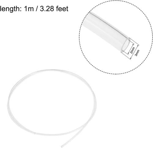 Miniatura 2 de uxcell Tubo de manguera de línea de nailon, 2 mm (0.07 ") ID x 3 mm (0.11") OD 1m/3.28ft PA6 Tubo de freno neumático de aire para transferencia