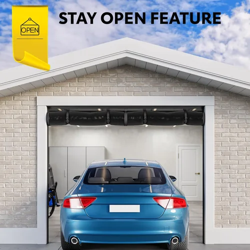 Miniatura 2 de AUGO Puerta de garaje con cierre magnético – Puerta mosquitera de garaje para 1 coche desplegable – Malla magnética para puerta – Parte inferior