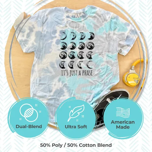 Miniatura 2 de Moonlight Makers, Downtown Seattle, Unisex Graphic Tie Dye Tee, Shirts With Sayings, Original Comfortable Colorful Tshirt, (XXL, Blue)