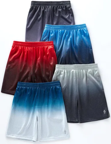 Miniatura 2 de Liberty Pro Paquete de 5 pantalones cortos deportivos para hombre, pantalones cortos de baloncesto de malla de 9 pulgadas para hombre, pantalones