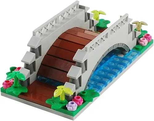 Miniatura 9 de BAENRCY Arch Bridge - Bloques de construcción para estanque, accesorios de fuente, juego de calles, kit de ladrillos de construcción, juego de Grande