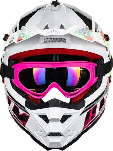 Miniatura 5 de ILM Casco ATV Juvenil para Niños Dirt Bike Motocross BMX Todoterreno Motocicleta Go Kart Casco DOT ECE Modelo Z705 (Chicle, S)