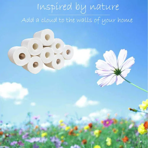Miniatura 6 de Soporte de Papel Higiénico en Nube, Decoración Linda Ahorradora de Espacio para 4-13 Rollos de Papel Higiénico, Decoración Artística de Madera