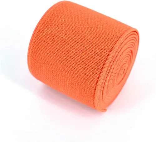 Miniatura 18 de 1 rollo de cordón elástico plano de 1.5 pulgadas de ancho por 3 yardas de banda elástica sarga de doble cara (#1 Blanco)