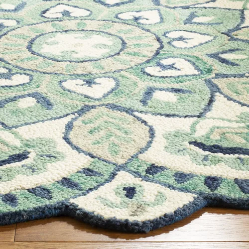 Miniatura 3 de SAFAVIEH - Alfombra de la colección Novelty, modelo NOV604M, estilo floral bohemio rústico campestre, hecha a mano, de lana, ideal para áreas