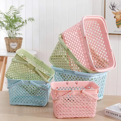 Miniatura 2 de Anyoifax Cesta portátil para ducha, bolsa de limpieza de plástico con asas, organizador de almacenamiento grande para baño, dormitorio