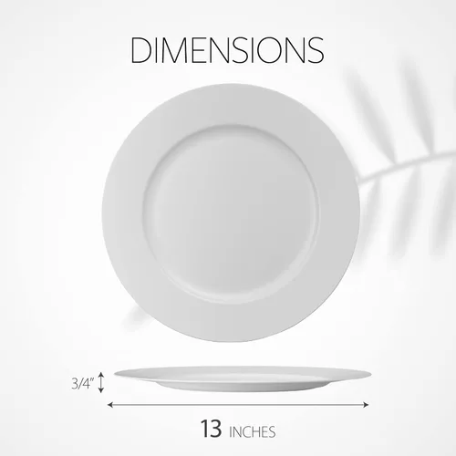 Miniatura 6 de ELEGANT DISPOSABLES Platos Base de Fiesta de 13 pulgadas, Platos Grandes y Bandejas, Ideales para Fiestas Elegantes, Bodas, Vajilla Ideal para Blanco