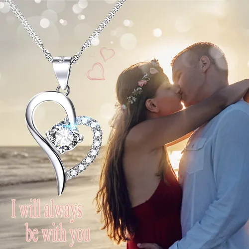 Miniatura 2 de YFN Collar de corazón de plata esterlina para mujer, regalos de cumpleaños para mamá, esposa, hija, novias