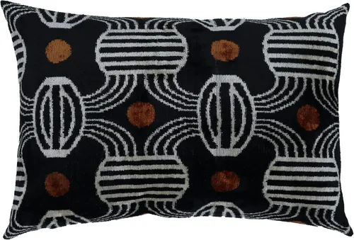 Miniatura 2 de CANVELLO -Exquisita almohada de plumón/cojín: almohadas de plumas elegancia y arte Almohadas icónicas con diseño Ikat Seda de terciopelo suave