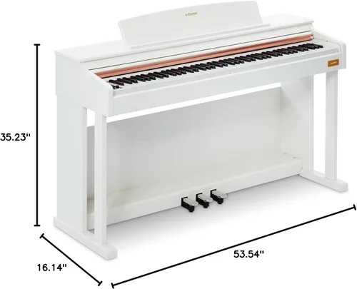 Miniatura 9 de AODSK Piano digital de 88 teclas, piano digital de acción de martillo ponderado con teclas pesadas de tamaño completo, pedal triple, juego