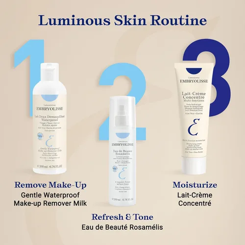 Miniatura 6 de Embryolisse Leche desmaquillante suave e impermeable, limpiador facial hidratante 4 en 1 para pieles sensibles con aloe vera y manteca de karité