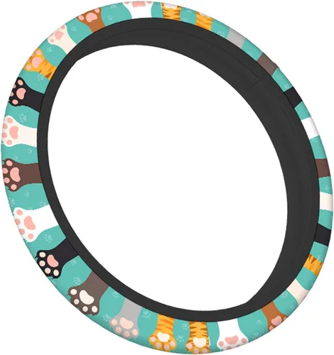 Miniatura 5 de Swono - Fundas para volante de coche con diseño de patas de gato, lindas patas de gatito o patas de perro, universal para mujeres, niñas, de Cat Paws