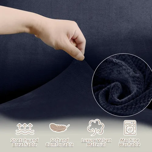 Miniatura 122 de Arfntevss Fundas de sofá seccional reclinable de terciopelo, Funda de sofá seccional de esquina para sofá reclinable, Funda elástica suave