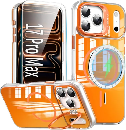 Miniatura 8 de Funda para i Phone 17 Pro Max, con función atril y protector de pantalla HD, compatible con accesorios MagSafe, funda magnética para iPhone 17 Pro