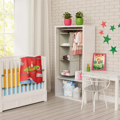 Miniatura 2 de YOUDENOVA Organizador colgante de armario, estantes de almacenamiento colgantes de 3 repisas, beige